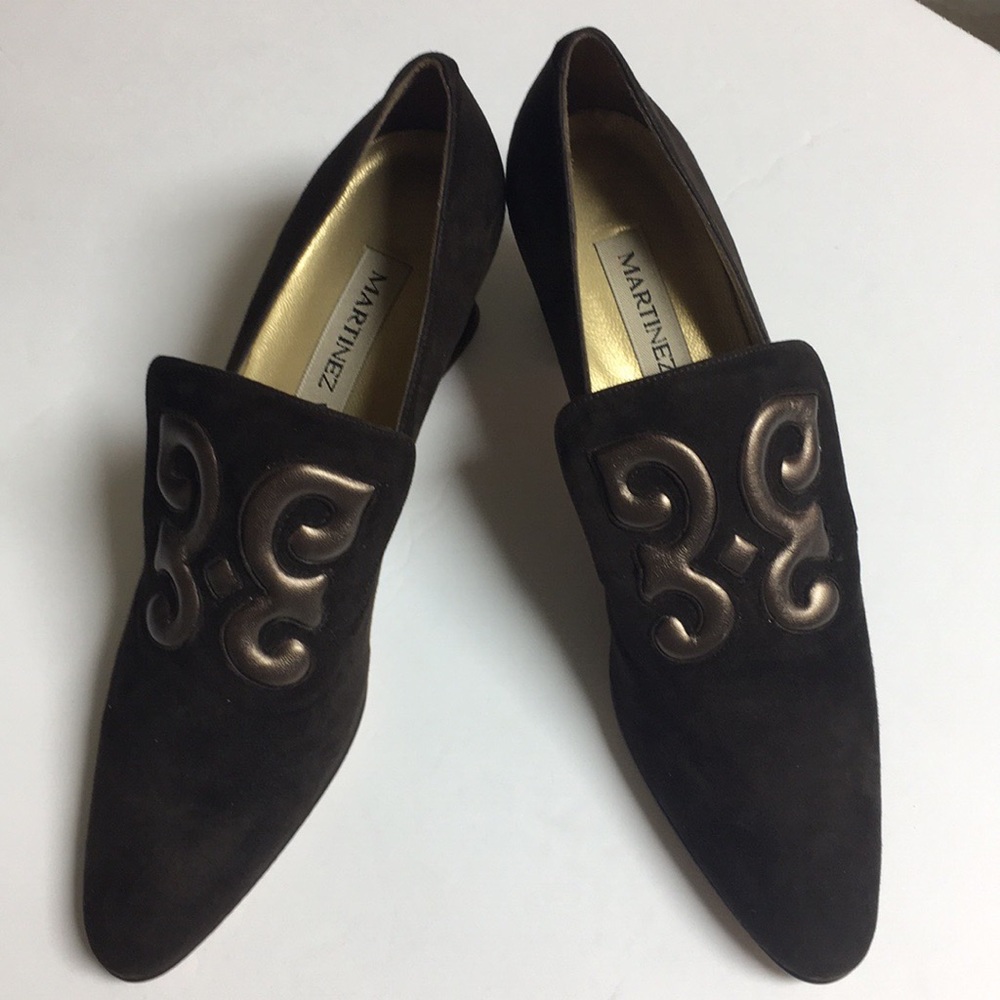 Vintage Martinez Valero Brown Suede Shoes, Size 9